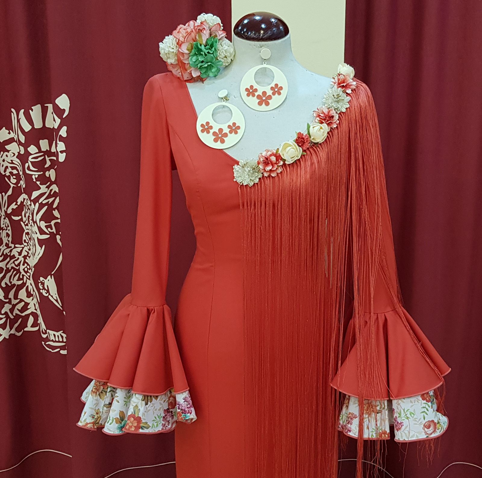 Vestido Flamenca Señora - Modelo Albero Rojo - PEDROCHE GITANA Y